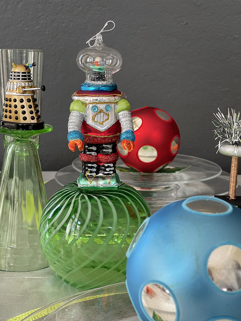 Table Centerpiece with many collectable items