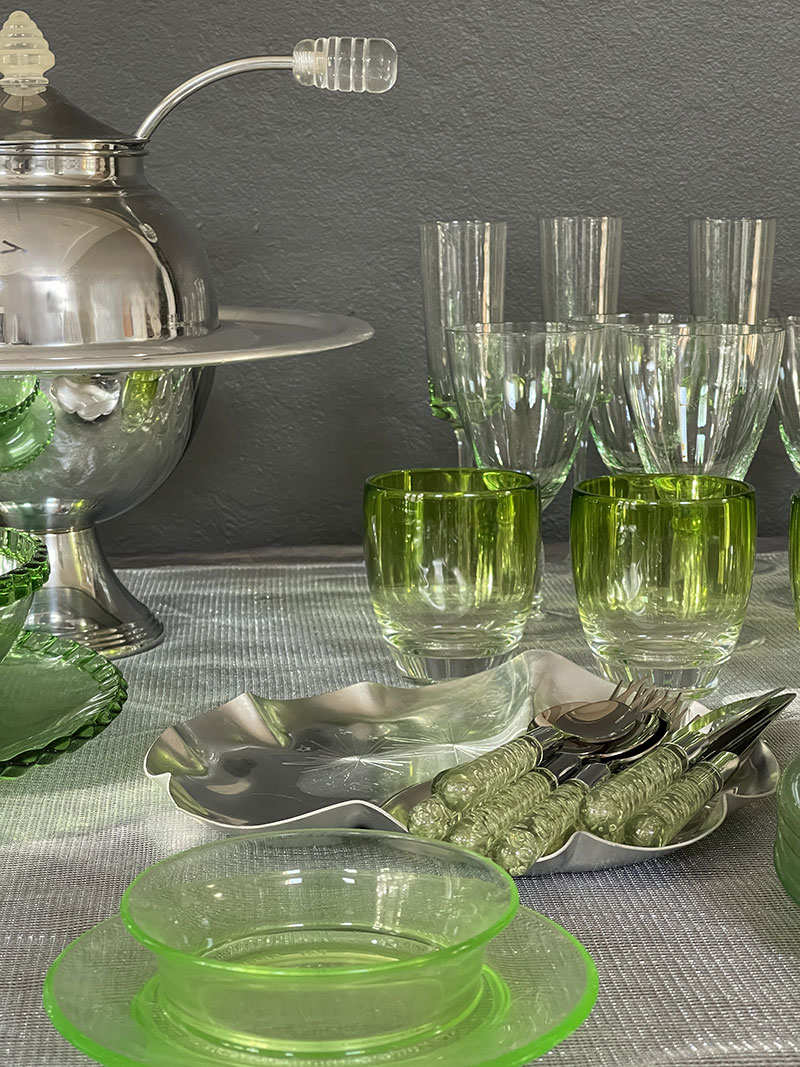 Table Centerpiece with many collectable items